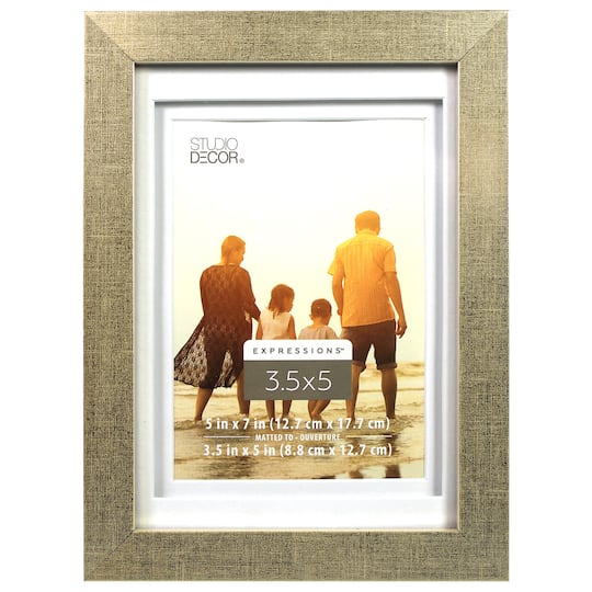Champagne 3.5&#x22; x 5&#x22; Frame with Mat, Expressions&#x2122; by Studio D&#xE9;cor&#xAE;